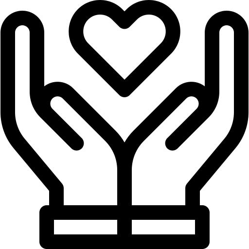konische Darstellung von zwei Händen, die ein Herz halten – Symbol für die Leidenschaft und das Engagement von touch and go Paragliding für das Paragliding-Erlebnis.